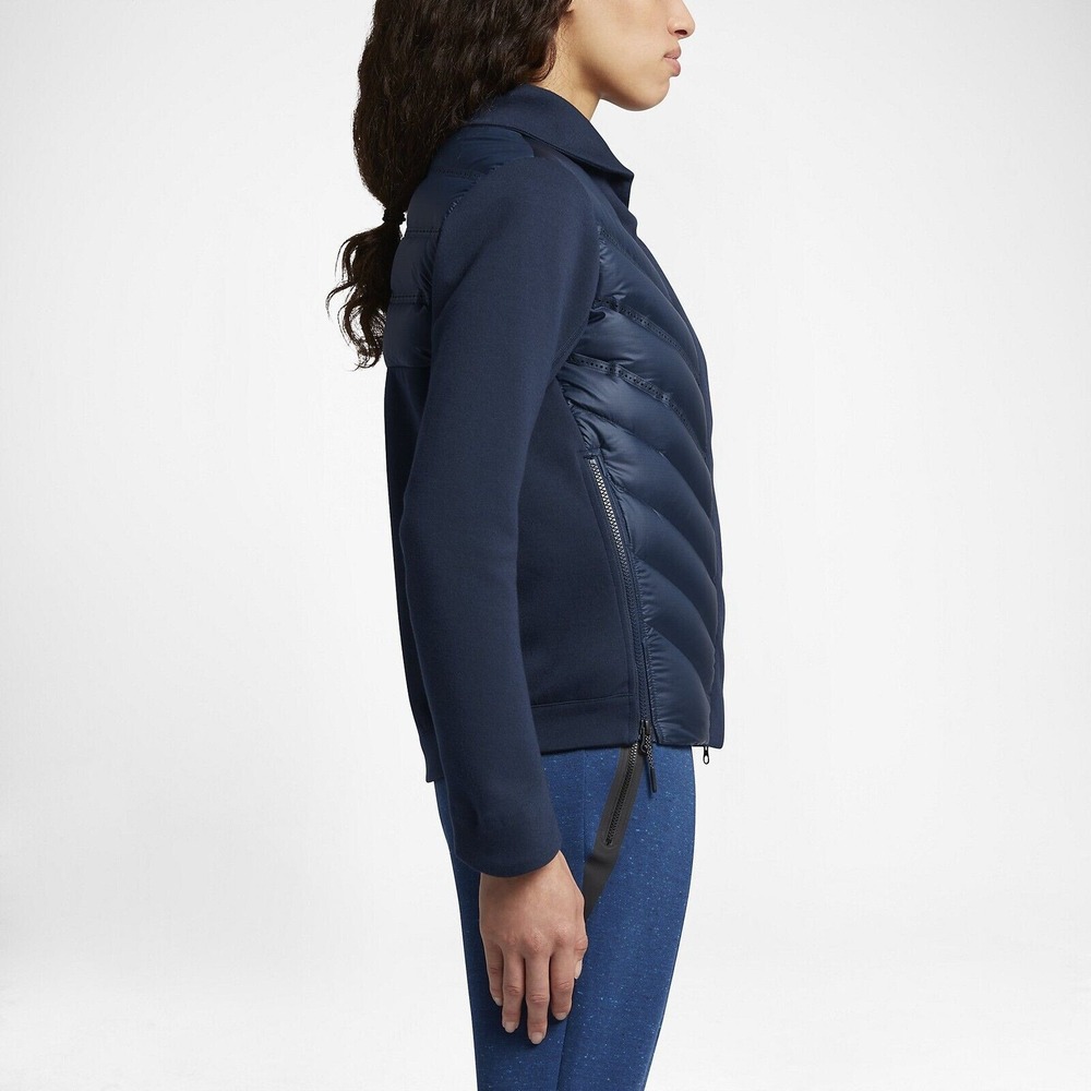 NIKE Tech Fleece Puffer Aeroloft Bomber Jacket Navy Goose Down 804982-423 Large - Picture 6 of 15